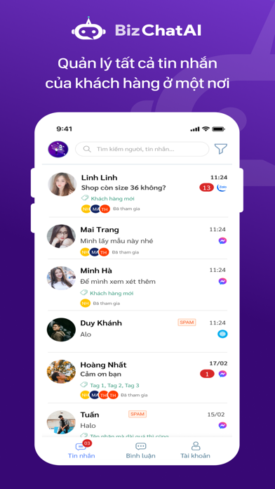ภาพหน้าจอของ Bizfly Chat