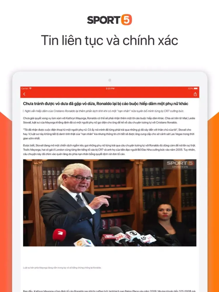 Zrzuty ekranu Sport5.vn iPad 