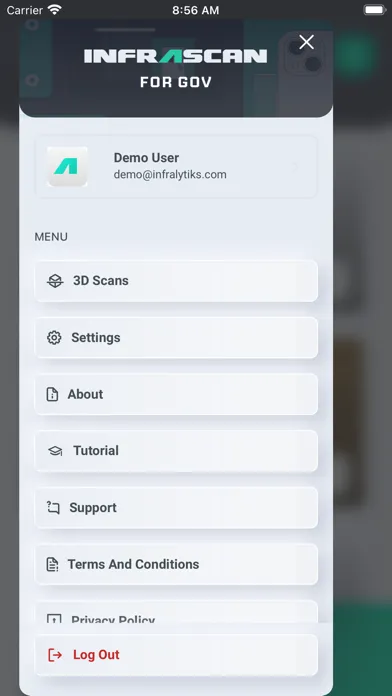 ภาพหน้าจอของ InfraScan for Gov