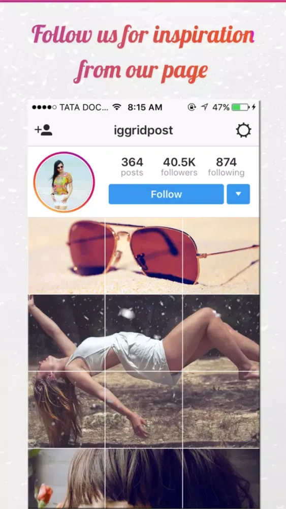 Zrzuty ekranu IG Grid Post Pro - Crop Photos For Insta Profile