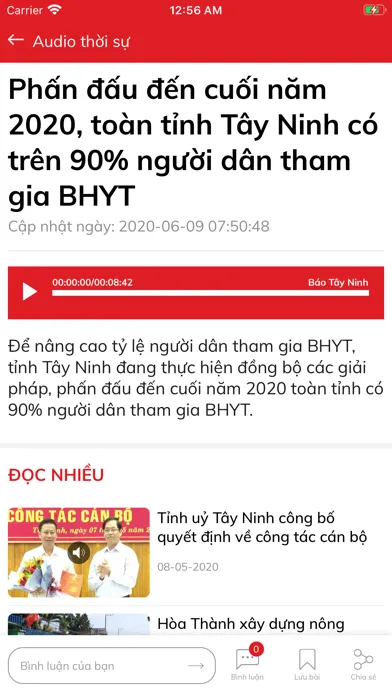 Capturas de tela do Bao Tay Ninh