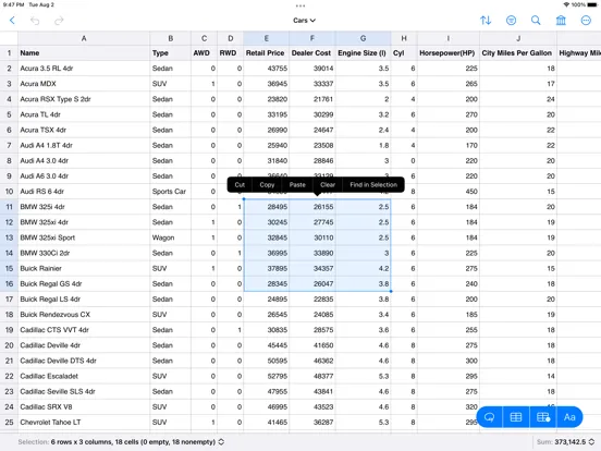 Tangkapan skrin Easy CSV Editor Mobile iPad 