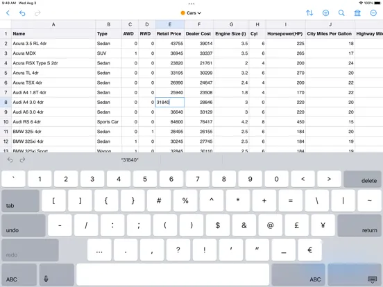 Tangkapan skrin Easy CSV Editor Mobile iPad 