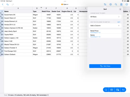 Tangkapan skrin Easy CSV Editor Mobile iPad 