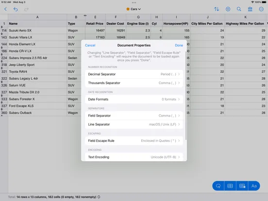 Tangkapan skrin Easy CSV Editor Mobile iPad 