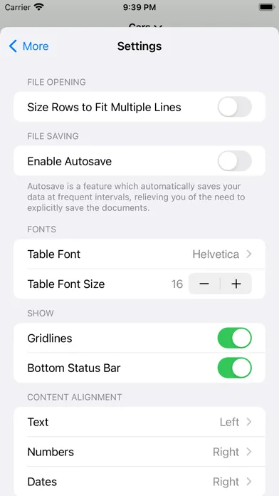 Tangkapan skrin Easy CSV Editor Mobile