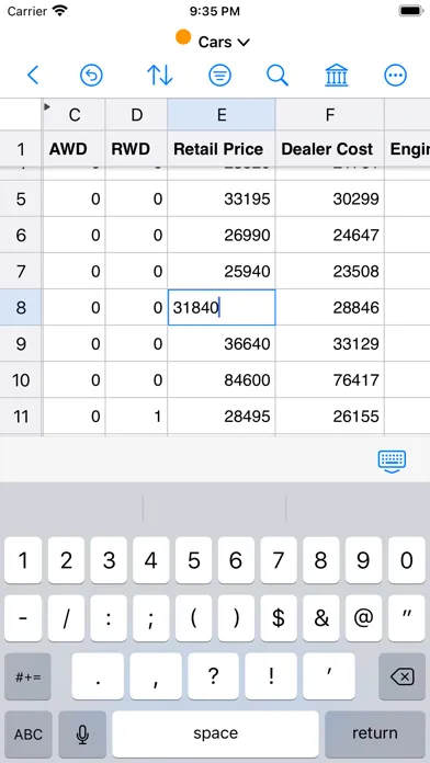 Tangkapan skrin Easy CSV Editor Mobile
