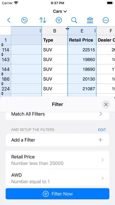 Tangkapan skrin Easy CSV Editor Mobile