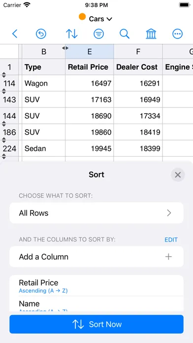 Tangkapan skrin Easy CSV Editor Mobile