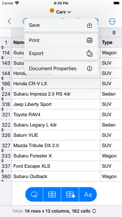 Tangkapan skrin Easy CSV Editor Mobile