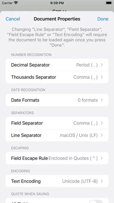Tangkapan skrin Easy CSV Editor Mobile
