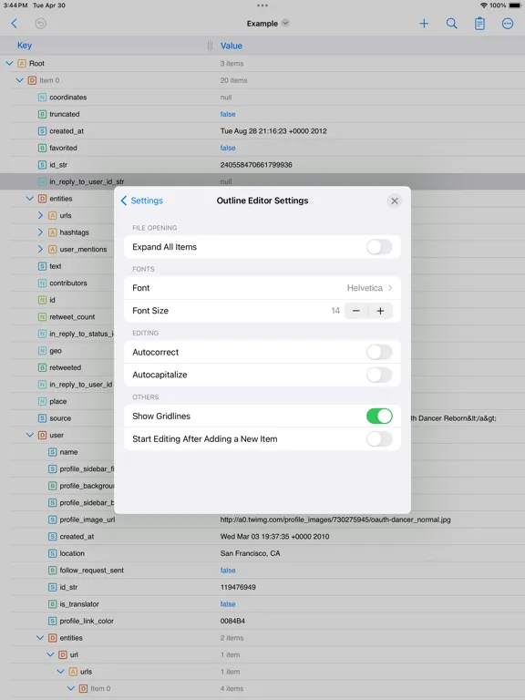 JSON Editor Mobile iPad  স্ক্রিনশট