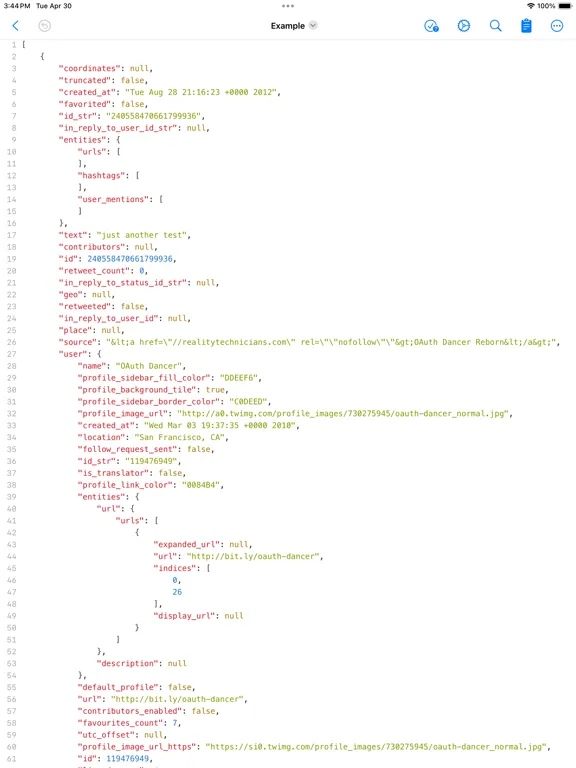 JSON Editor Mobile iPad  স্ক্রিনশট