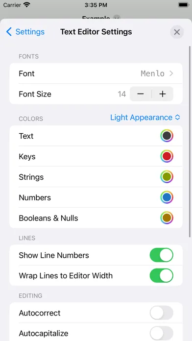 JSON Editor Mobile স্ক্রিনশট