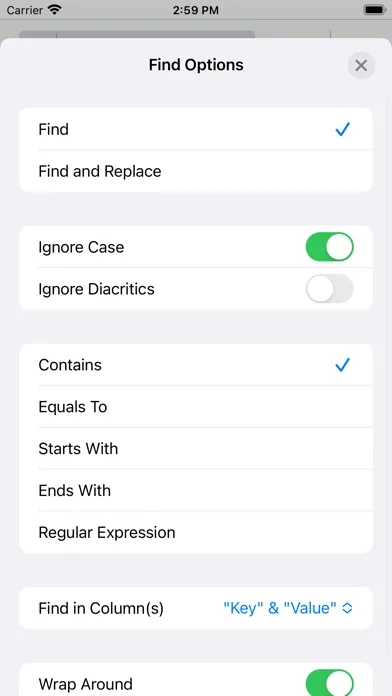 ภาพหน้าจอของ PLIST Editor Mobile
