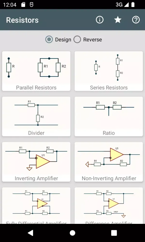 Capturas de tela do Resistors