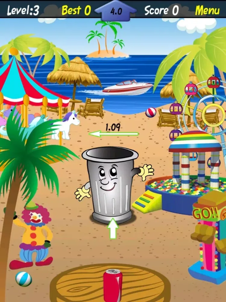 Ảnh chụp màn hình của Tossing Champ - Toss Objects into the Garbage Can iPad 