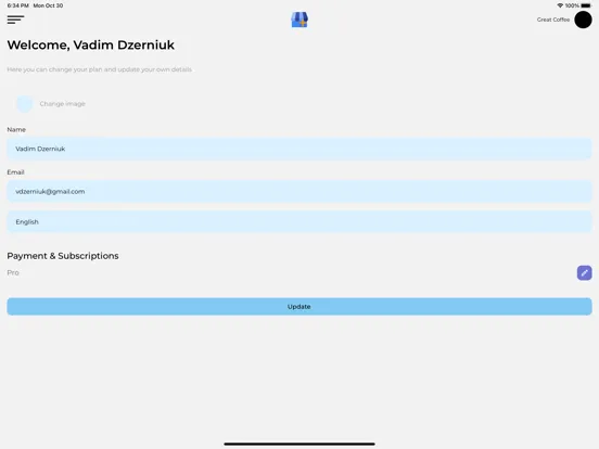 Tangkapan skrin My Business Plus iPad 