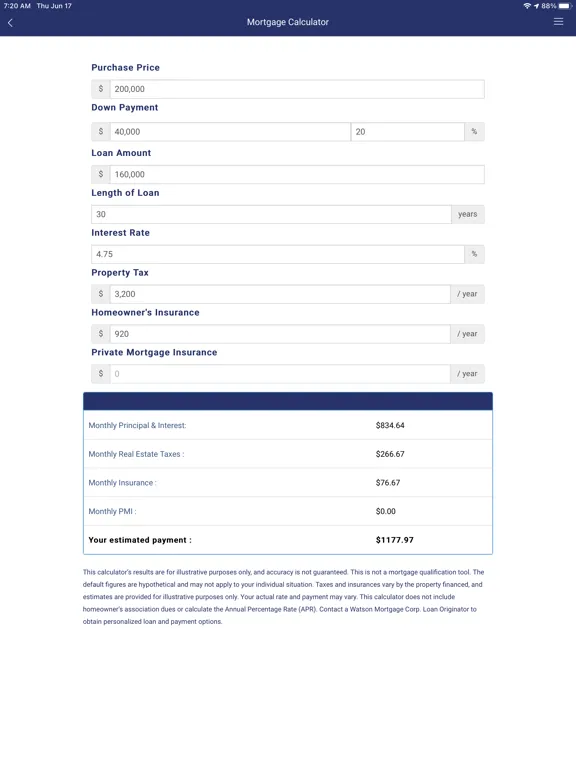 Watson Mortgage Corp. iPad 應用截圖