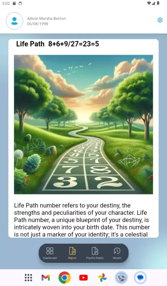 ภาพหน้าจอของ Numerology RadiantGuide