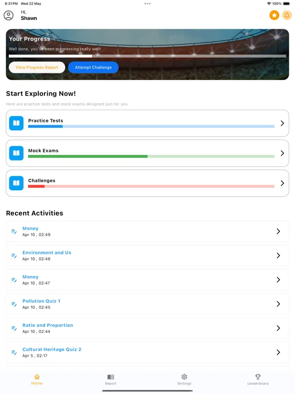 Ảnh chụp màn hình của EduHub studySmart iPad 