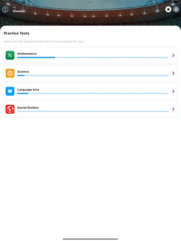 Ảnh chụp màn hình của EduHub studySmart iPad 