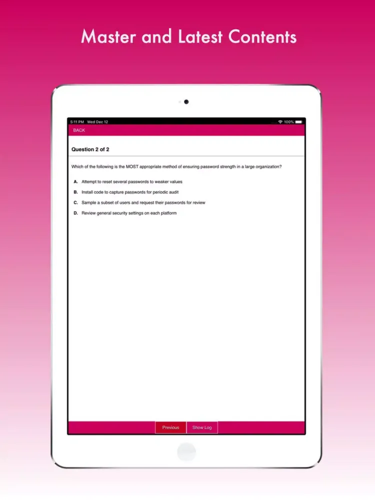 Zrzuty ekranu CISM Mastery Test Prep iPad 