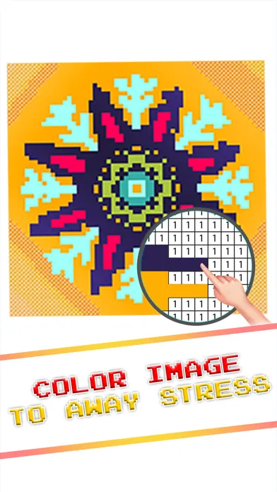 Mandala Cross Stitch Coloring应用截图