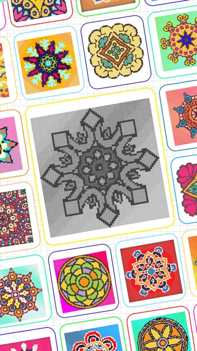 Mandala Cross Stitch Coloring应用截图