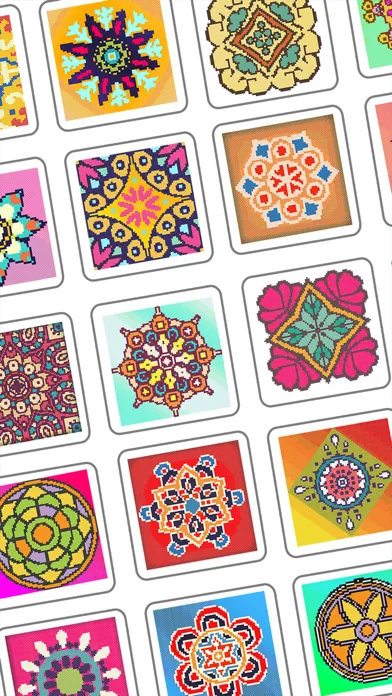 Mandala Cross Stitch Coloring应用截图