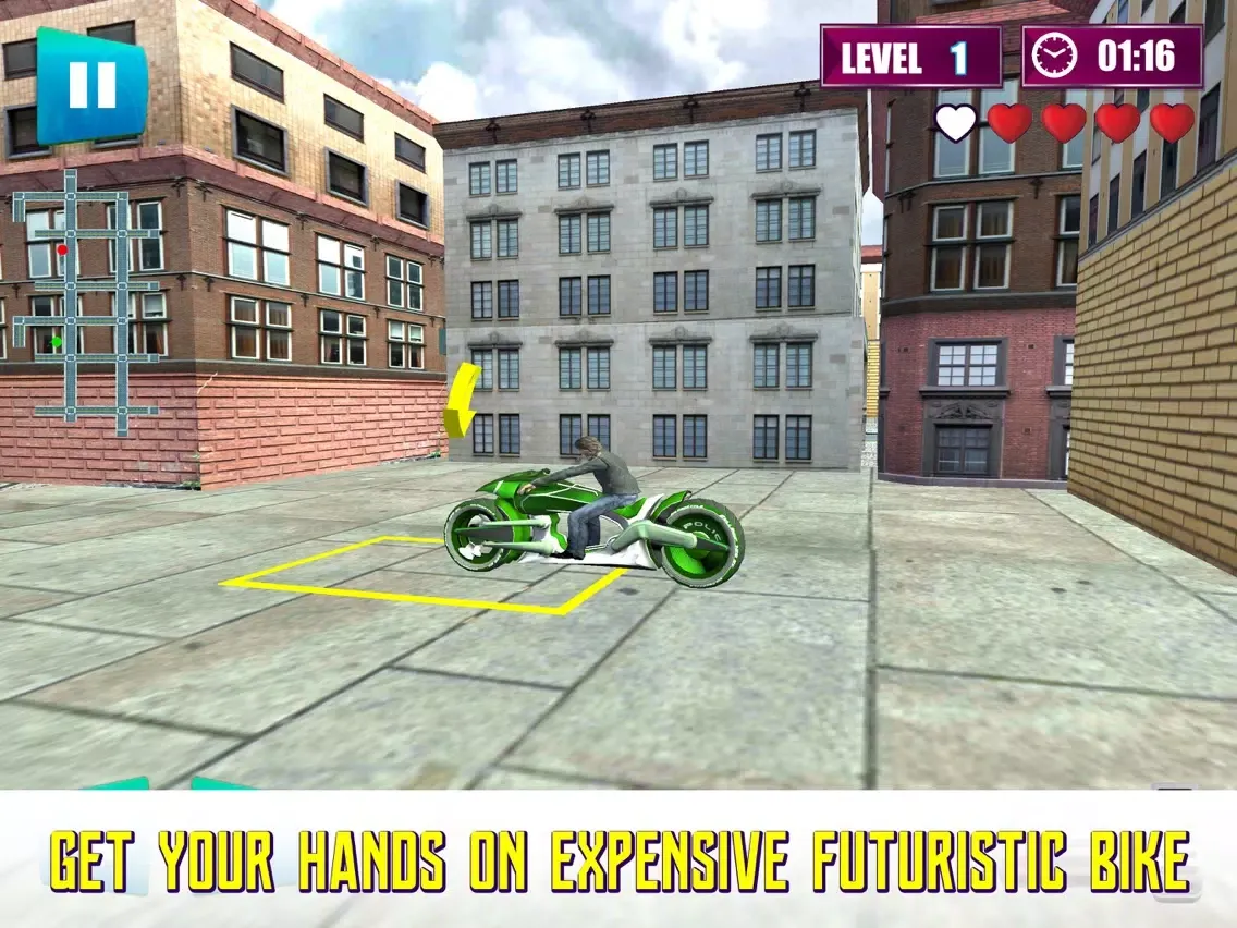 Zrzuty ekranu Futuristic Bike Racing Real 3D Parking Simulator iPad 