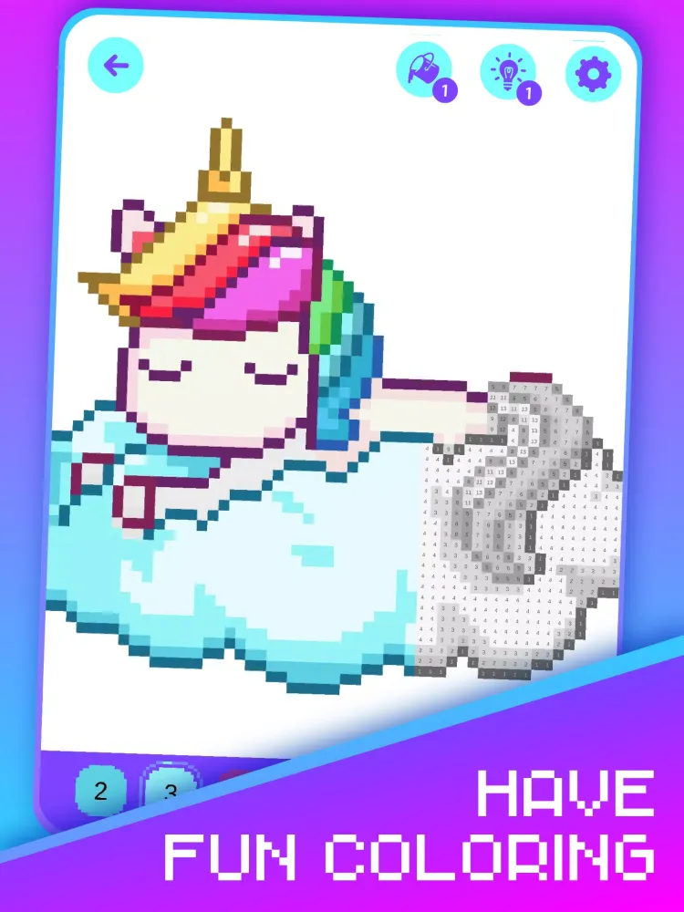 تصاویر Pixel Unicorns Coloring Book
