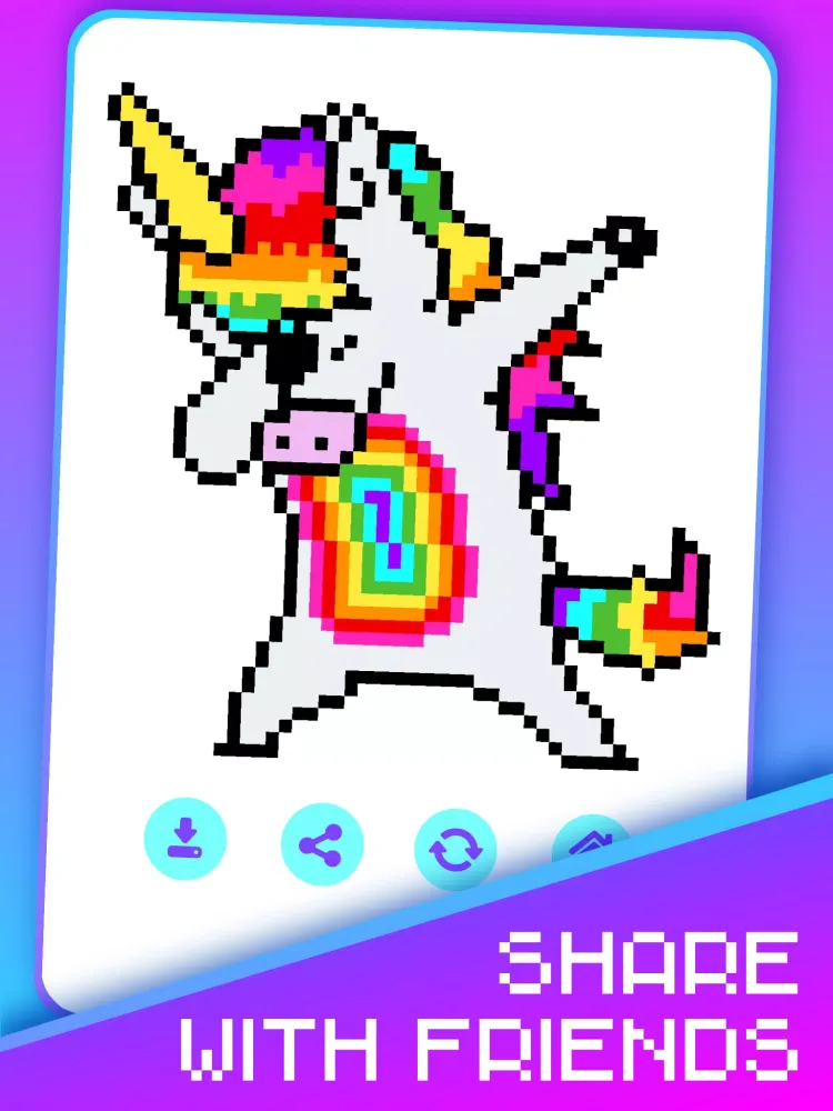 تصاویر Pixel Unicorns Coloring Book