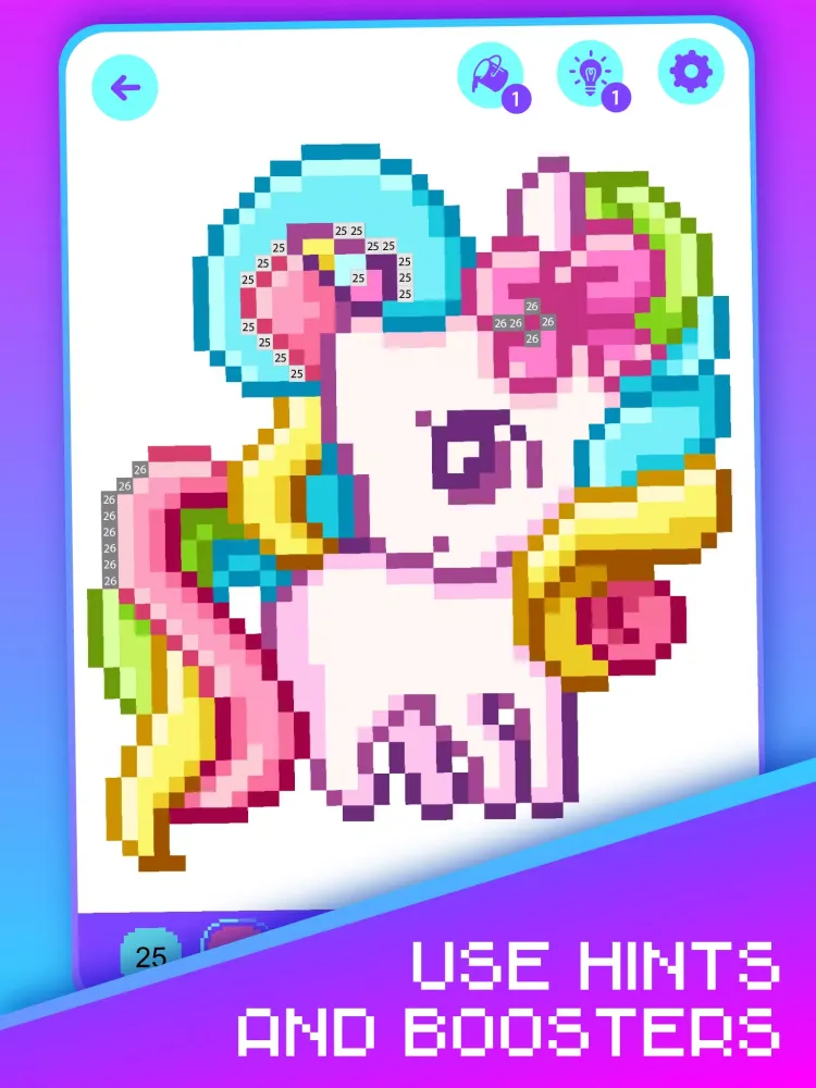 تصاویر Pixel Unicorns Coloring Book
