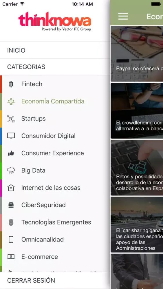 Capturas de tela do Radar tecnológico