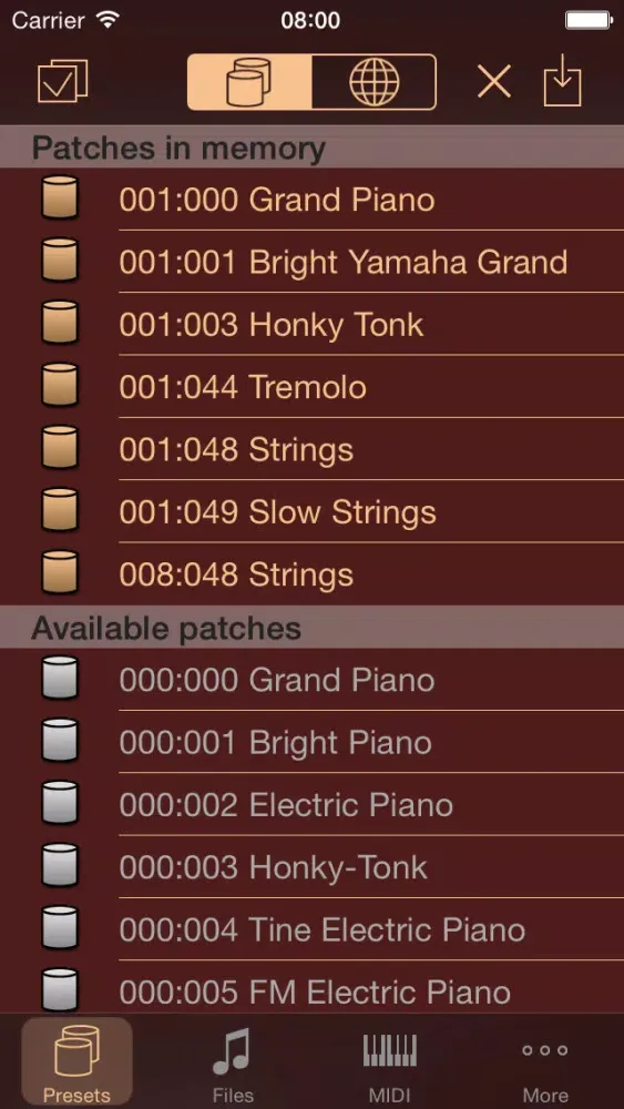 Zrzuty ekranu IPlayMIDI