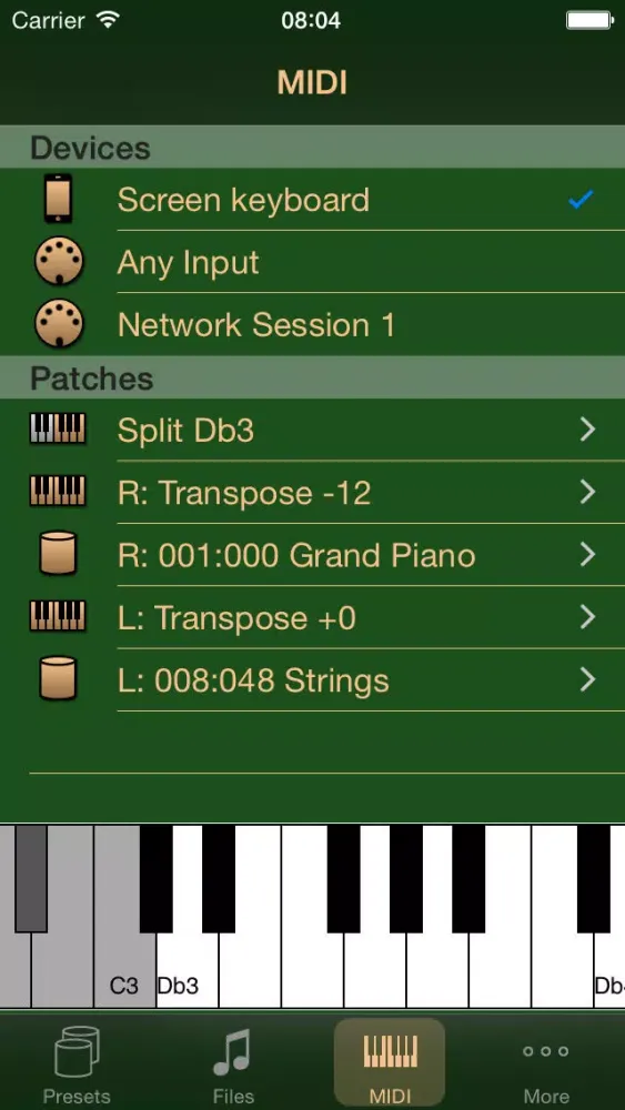 Zrzuty ekranu IPlayMIDI