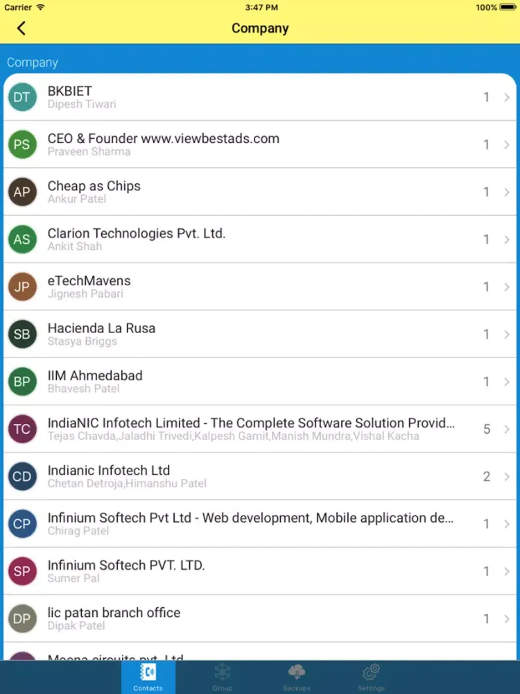 Contacts Backup-delete & merge duplicate contacts iPad  スクリーンショット
