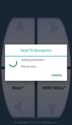 Tangkapan layar Send to Navigation