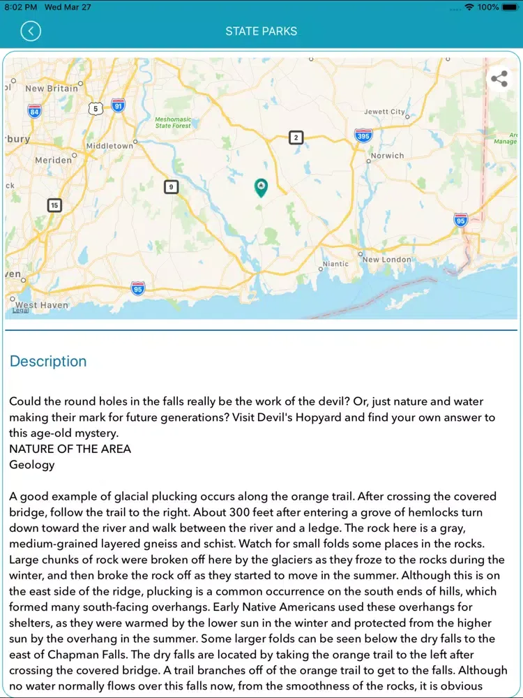 Connecticut State Park iPad  스크린샷