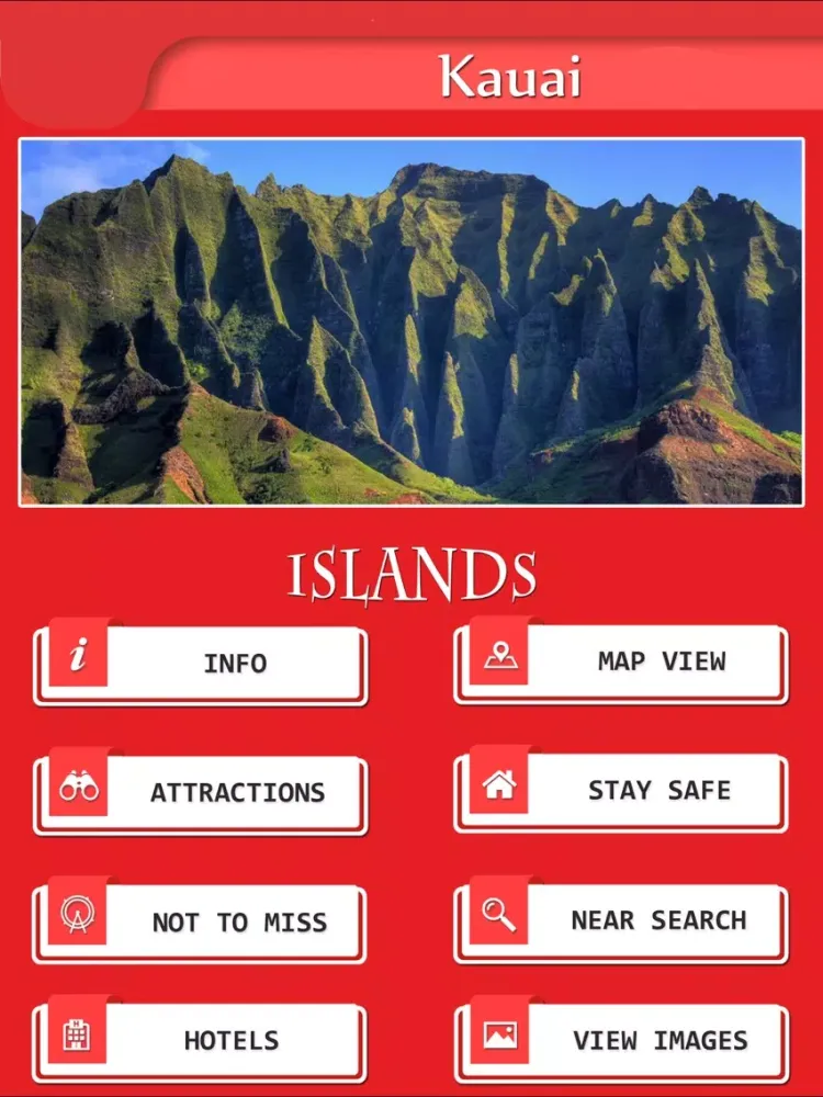 Kauai Island Tourism Guide iPad 应用截图