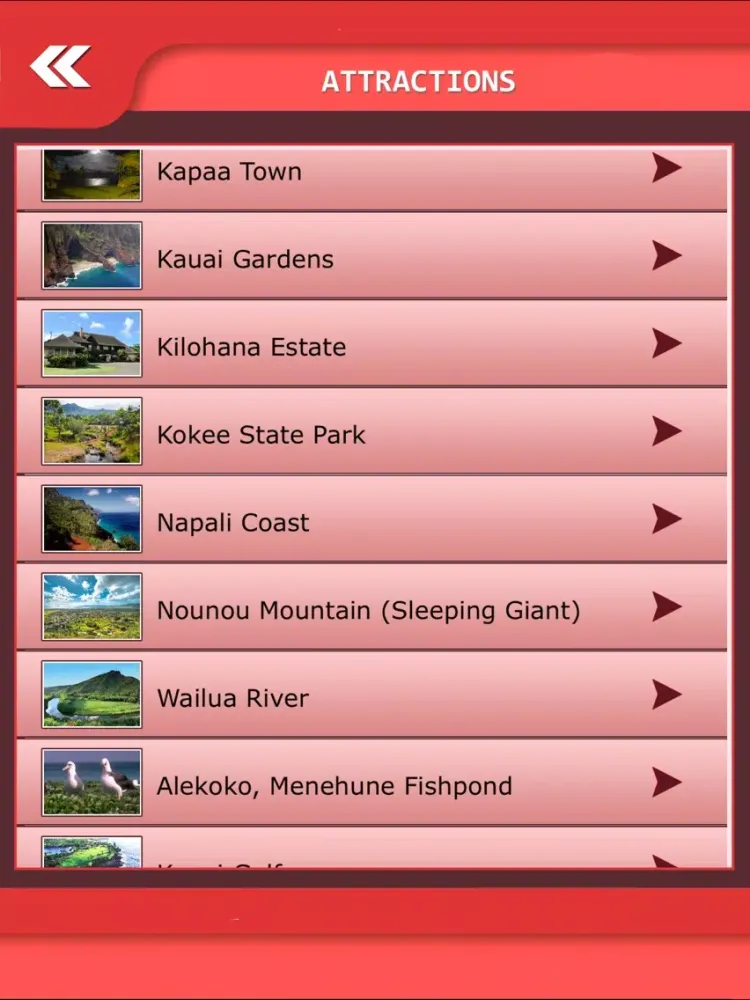 Kauai Island Tourism Guide iPad 应用截图