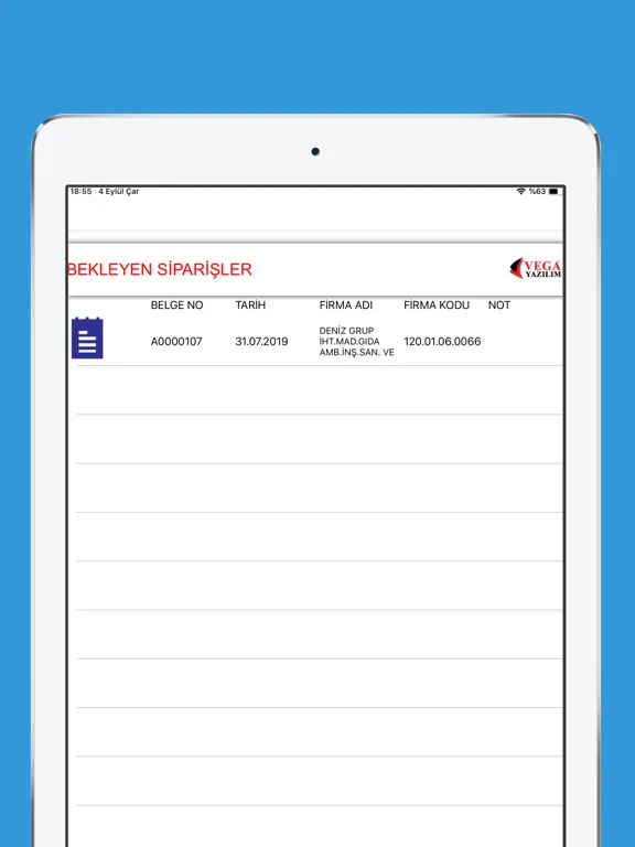 VegaOrderPool iPad  سکرین شاٹس
