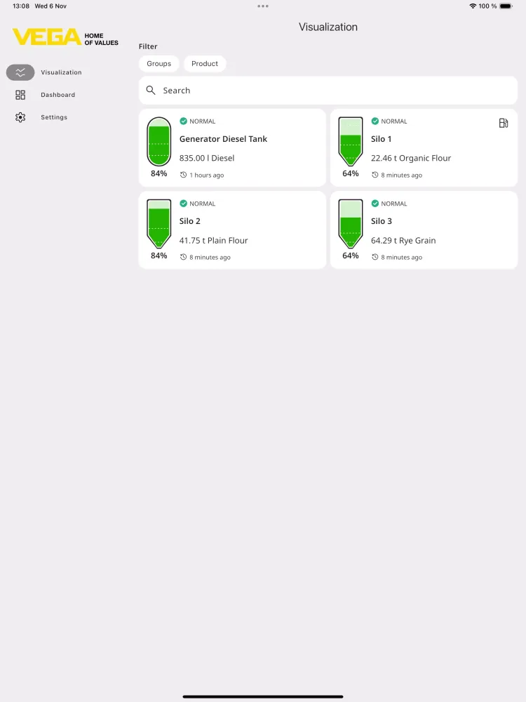 Screenshot di VEGA Inventory System