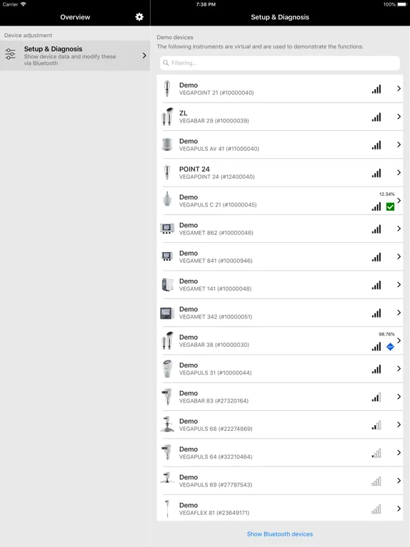 Capturas de tela do Wireless Device Configurator iPad 