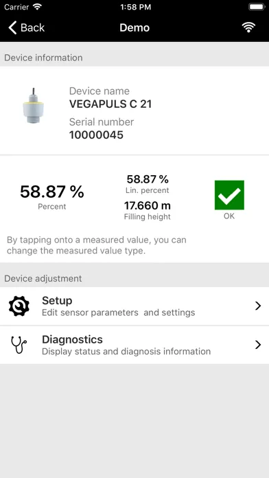 Capturas de tela do Wireless Device Configurator
