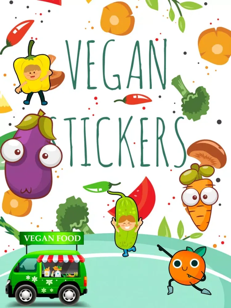 Vegan Food Stickers and Vegetarian iPad  سکرین شاٹس