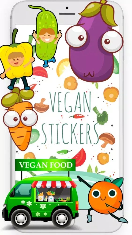 Vegan Food Stickers and Vegetarian سکرین شاٹس