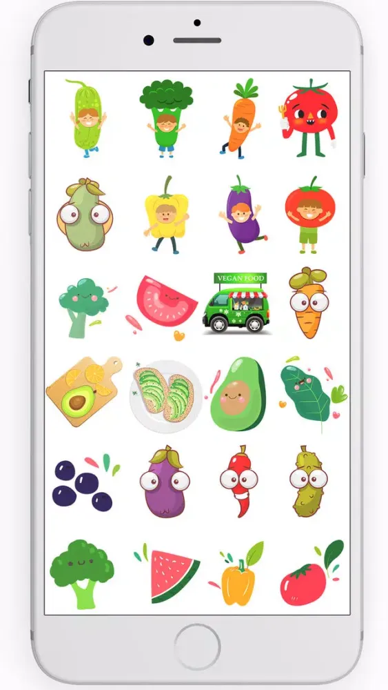 Vegan Food Stickers and Vegetarian سکرین شاٹس