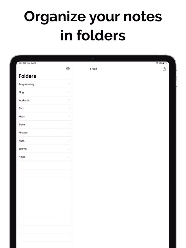 Minimal Notes iPad  سکرین شاٹس